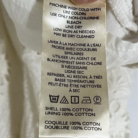 Anthropologie Pilcro Puff Sleeve Eyelet Playsuit Romper Jumper Size MP White NEW - Picture 9 of 9